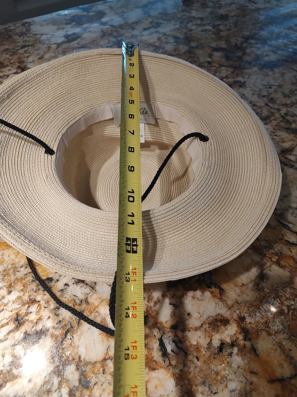 Tula Cream Wide-Brim Sun Hat with Black Chin Cord